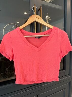 POL Coral V-Neck Crop Top